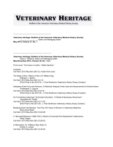 Veterinary Heritage: Bulletin of the American Veterinary Medical