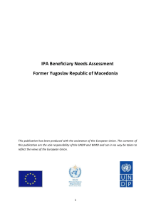 IPA Beneficiary Country Needs Assessment - Macedonia