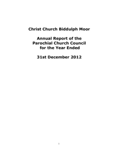 Annual report for 2012 - Christ Church Biddulph Moor