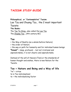 Taoism Study Guide