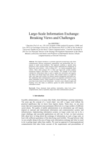 Large-scale information exchange : breaking views and challenges