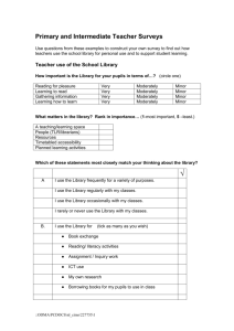 Primary and intermediate teacher survey