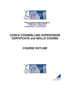 Part (1): COSCA Counselling Supervision Skills Course