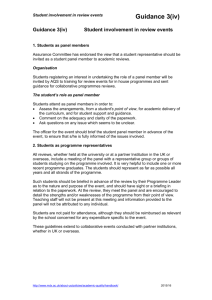 Guidance 3(iv) - Student involvement in review events