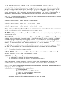 Decomposition of Baking Soda Lab