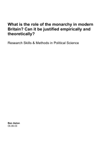 What is the role of the monarchy in modern Britain