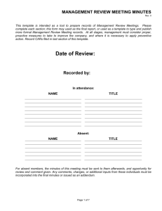 Management Review Meeting Minutes template
