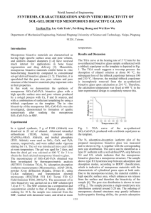 World Journal of Engineering SYNTHESIS, characterization and in