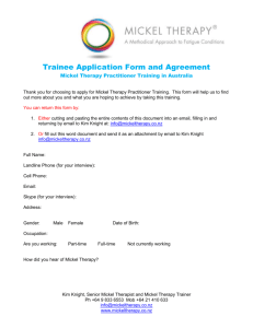 the Trainee Application and Agreement
