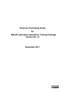 Victorian Purchasing Guide for MSL09 Laboratory Operations