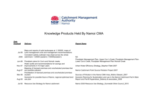Knowledge Products Held By Namoi CMA