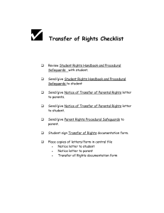 Transfer of Rights Checklist - Kalamazoo Regional Educational