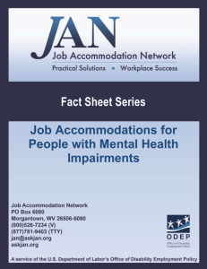 Fact Sheet: Mental Health - Job Accommodation Network