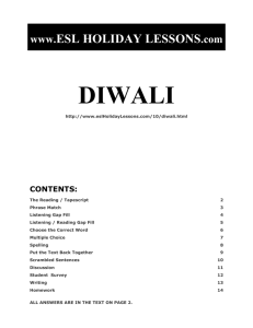 Holiday Lessons - Diwali
