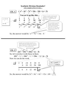 Synthetic division notes