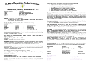 Newsletter, Sunday, November 18th 2012