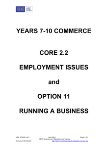 Employment issues and running a business