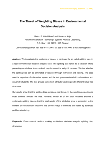 The Threat of Weighting Biases in Environmental Decision Analysis