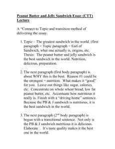 Peanut Butter and Jelly Sandwich Essay (CTT) Lecture
