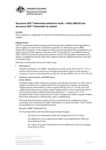 Assurance GDSTD Salmonella method for foods – AOAC 2009.03
