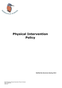 MODEL restrictive physical intervention policy for