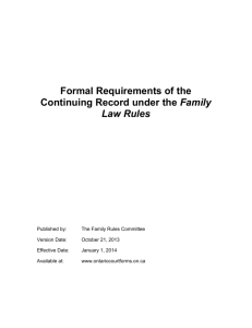 Formal Requirements of the Continuing Record