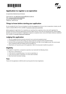 Application to register a co-operative