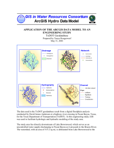 Application of the ArcGIS Data Model to an Engineering Study