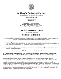 Baptism Application Information