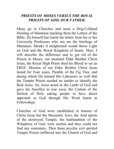 priests of moses versus the royal priests of god, our father