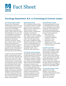 Criminology and Criminal Justice Major Fact Sheet
