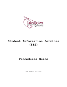Student Information Services (SIS)