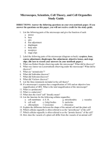 Microscope and Cells Study Guide