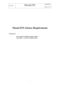 MoonLITE Science Requirements