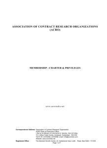 ASSOCIATION OF CONTRACT RESEARCH