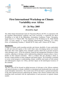 First International Workshop on Climate Variability - Indico
