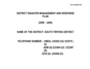 DISTRICT DISASTER MANAGEMENT PLAN (I)