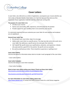 Guidelines for cover letter writing packet