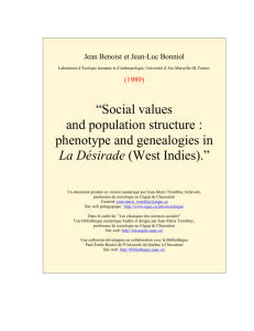 Social values and population structure : phenotype and genealogies