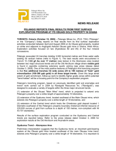 NEWS RELEASE Pelangio Reports final results from first Surface