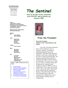 The Sentinel Voice of the ECC Faculty Association Local 3791/IFT