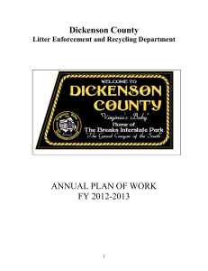 Dickenson County`s 2012-2013 Plan of Work
