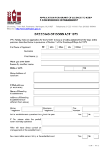 Dog Breeding application form