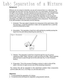 separation of a mixture lab report Sample starting mixture 1 h-nmr spectra (for reference and pre-lab questions) mixture a: triphenylmethane, trans- cinnamic acid, and ethyl 4-aminobenzoate mixture b: naphthalene, benzoic acid, and ethyl 4-aminobenzoate. separation of a mixture lab report Sample starting mixture 1 h-nmr spectra (for reference and pre-lab questions) mixture a: triphenylmethane, trans- cinnamic acid, and ethyl 4-aminobenzoate mixture b: naphthalene, benzoic acid, and ethyl 4-aminobenzoate.