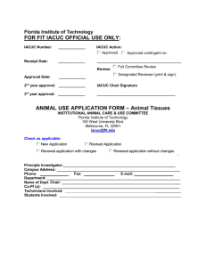 Approval form for Animal Tissue Research