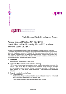 Minutes of YNL 2013 AGM & chairman`s report