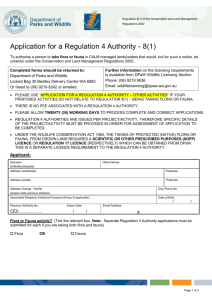 Application for a Regulation 4 Authority