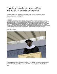 “Geoffrey Canada encourages Penn graduates to `join the losing