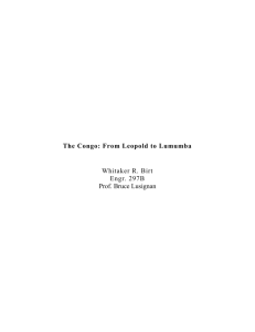 The Congo: From Leopold to Lumumba