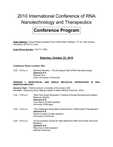 2010 International Conference of RNA Nanotechnology and